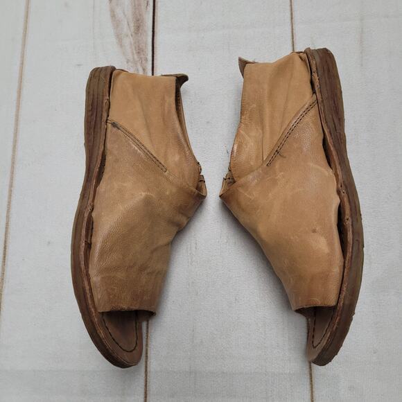 A.S. 98 Reiley sundance tan leather cutout sandals bootie boho Renaissance - Picture 5 of 10